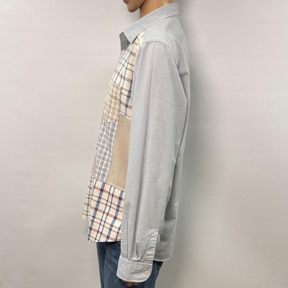 Faconnable Patchwork Cotton Long Sleeve Button-Up… - image 8